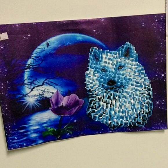 Diamond painting a wolf  - Picture 1 of 1
